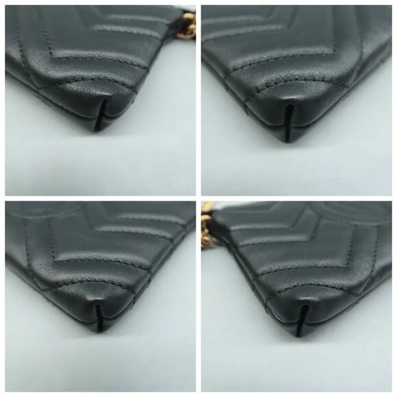100% Authentic GUCCI GG Marmont Black Leather Tote - Picture 5 of 12